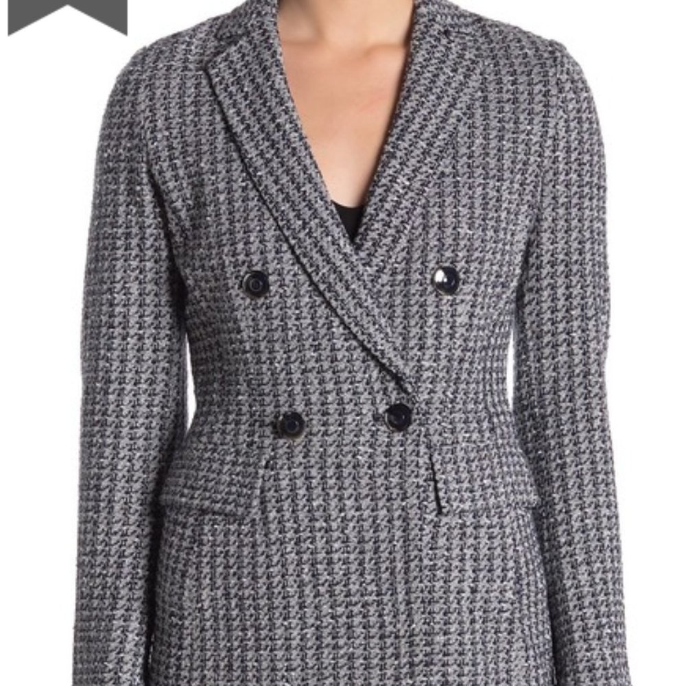 NWT St. John Collection Knit Grey/Navy Blazer Sz 8